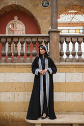 Moroccan kaftan in black - silver edition